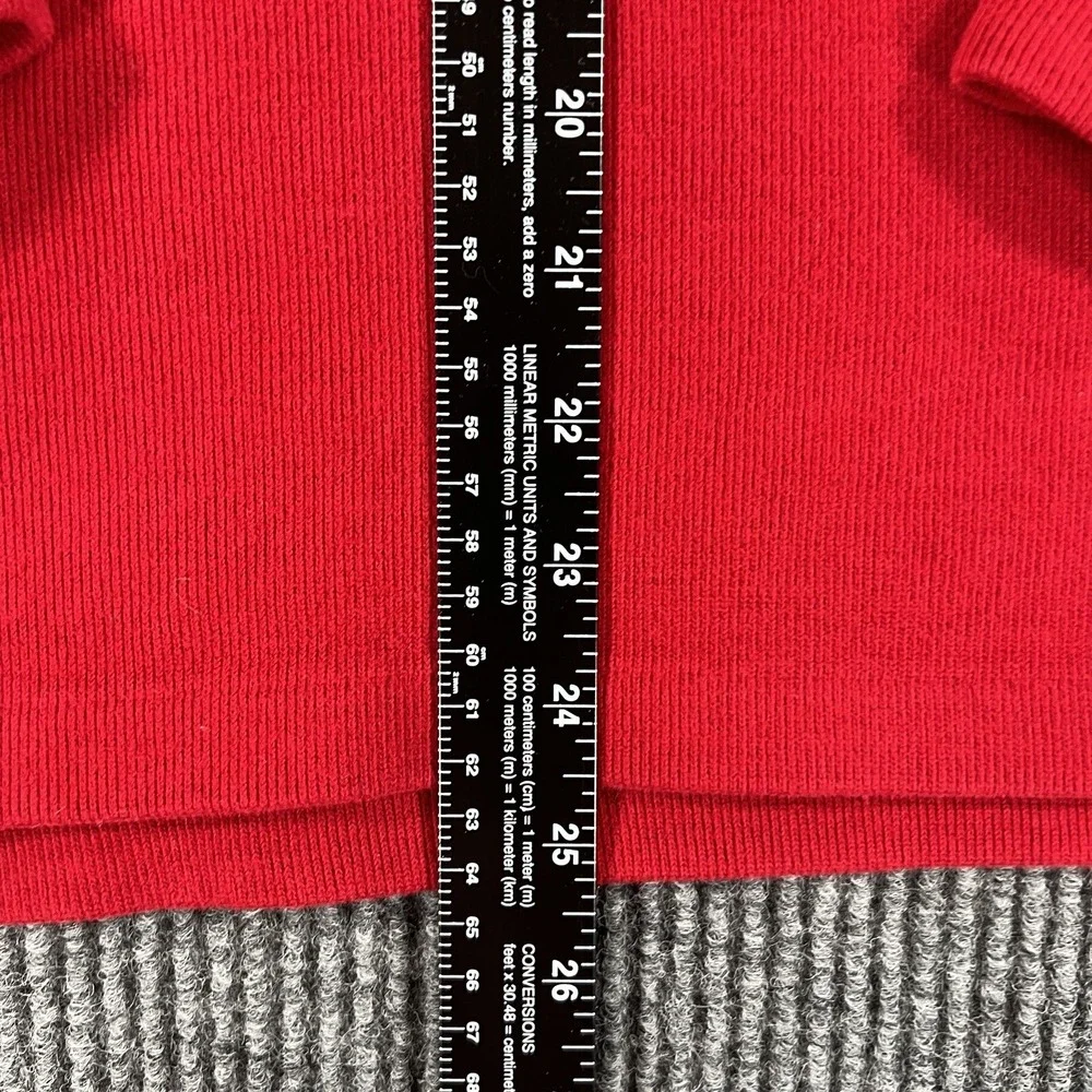 Polo Ralph Lauren Sweatshirt Mens Large Red Long Sleeve 1/4 Zip Pullover
